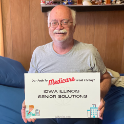 senior man holding medicare sign